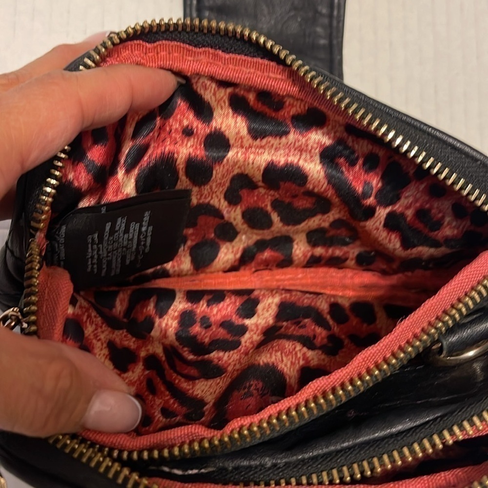 Bebe Women’s Crossbody Shoulder Bag/Purse Small Faux Leather Quilted and Studded - Picture 5 of 13